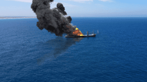 cargo ship fire
